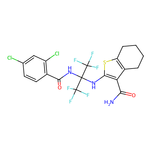 C19H15Cl2F6N3O2S structure
