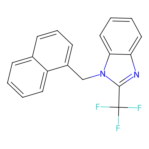 1-(naphthalen-1-ylmethyl)-2-(trifluoromethyl)-1H-benzimidazole structure