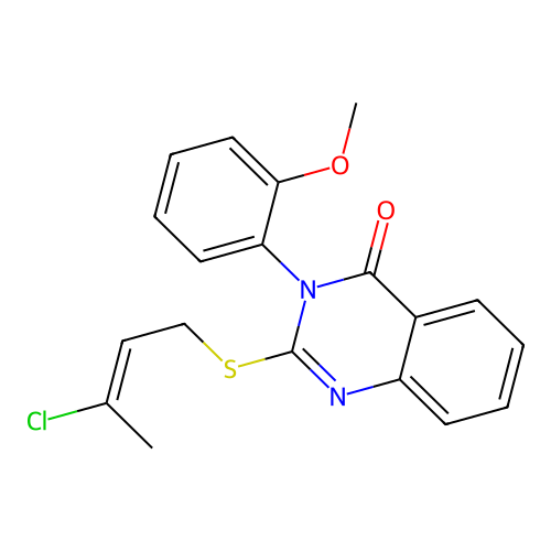 2-{[(2E)-3-chlorobut-2-en-1-yl]sulfanyl}-3-(2-methoxyphenyl)quinazolin-4(3H)-one structure