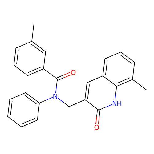 N-((2-hydroxy-8-methylquinolin-3-yl)methyl)-3-methyl-N-phenylbenzamide structure