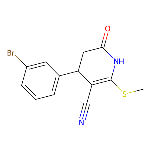 4-(3-Bromophenyl)-2-(methylthio)-6-oxo-1,4,5,6-tetrahydropyridine-3-carbonitrile structure