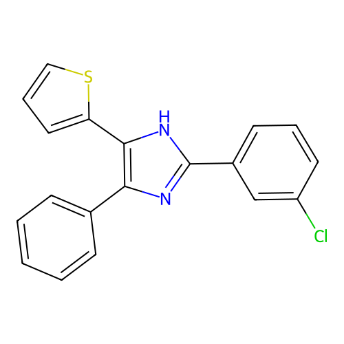2-(3-chlorophenyl)-4-phenyl-5-(thiophen-2-yl)-1H-imidazole structure