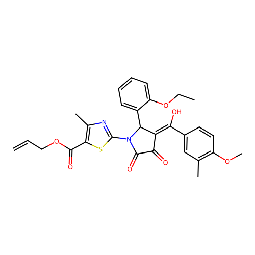 allyl 2-(2-(2-ethoxyphenyl)-4-hydroxy-3-(4-methoxy-3-methylbenzoyl)-5-oxo-2,5-dihydro-1H-pyrrol-1-yl)-4-methylthiazole-5-carboxylate structure