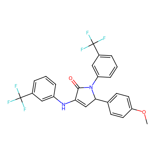 2-(4-methoxyphenyl)-4-[3-(trifluoromethyl)anilino]-1-[3-(trifluoromethyl)phenyl]-2H-pyrrol-5-one structure