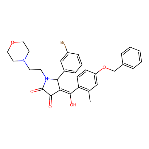 4-[4-(BENZYLOXY)-2-METHYLBENZOYL]-5-(3-BROMOPHENYL)-3-HYDROXY-1-[2-(4-MORPHOLINYL)ETHYL]-1,5-DIHYDRO-2H-PYRROL-2-ONE structure