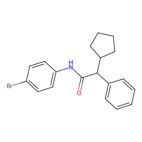 N-(4-bromophenyl)-2-cyclopentyl-2-phenylacetamide structure