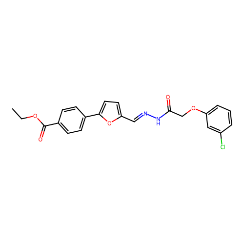 ethyl 4-{5-[(E)-{2-[(3-chlorophenoxy)acetyl]hydrazinylidene}methyl]furan-2-yl}benzoate structure