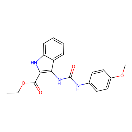 ethyl 3-[(4-methoxyphenyl)carbamoylamino]-1H-indole-2-carboxylate structure