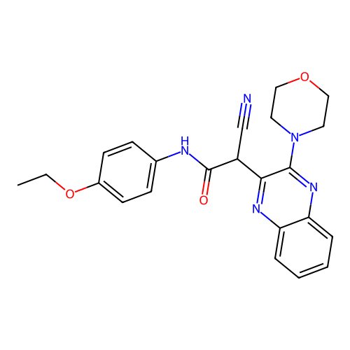 2-cyano-N-(4-ethoxyphenyl)-2-[3-(morpholin-4-yl)quinoxalin-2-yl]acetamide structure