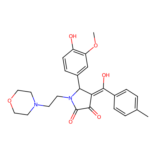 (4E)-5-(4-hydroxy-3-methoxyphenyl)-4-[hydroxy-(4-methylphenyl)methylidene]-1-(2-morpholin-4-ylethyl)pyrrolidine-2,3-dione structure