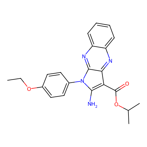 isopropyl 2-amino-1-(4-ethoxyphenyl)-1H-pyrrolo[2,3-b]quinoxaline-3-carboxylate structure