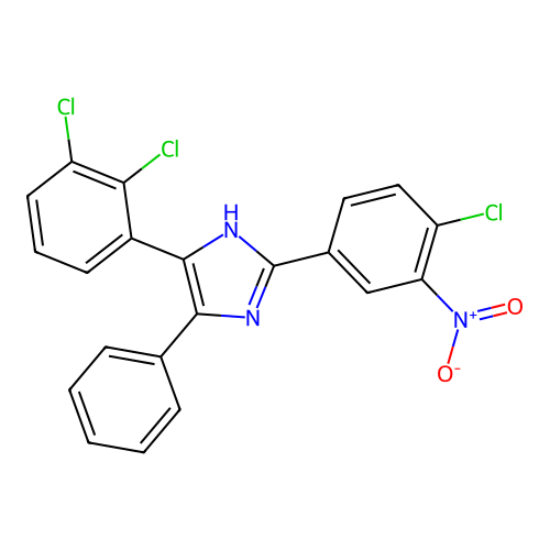 2-(4-chloro-3-nitrophenyl)-4-(2,3-dichlorophenyl)-5-phenyl-1H-imidazole structure