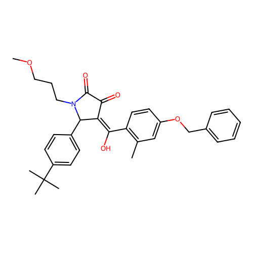 (4E)-4-{[4-(benzyloxy)-2-methylphenyl](hydroxy)methylidene}-5-(4-tert-butylphenyl)-1-(3-methoxypropyl)pyrrolidine-2,3-dione structure