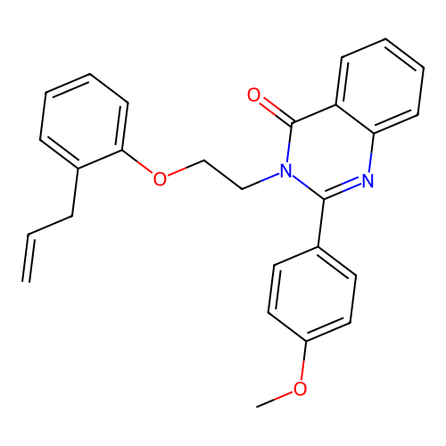 2-(4-methoxyphenyl)-3-{2-[2-(prop-2-en-1-yl)phenoxy]ethyl}quinazolin-4(3H)-one structure