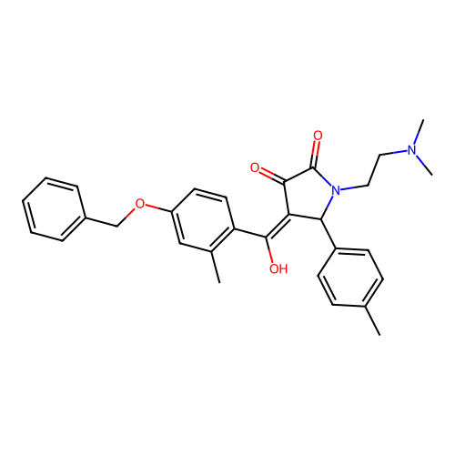 4-{[4-(benzyloxy)-2-methylphenyl]carbonyl}-1-[2-(dimethylamino)ethyl]-3-hydroxy-5-(4-methylphenyl)-1,5-dihydro-2H-pyrrol-2-one structure
