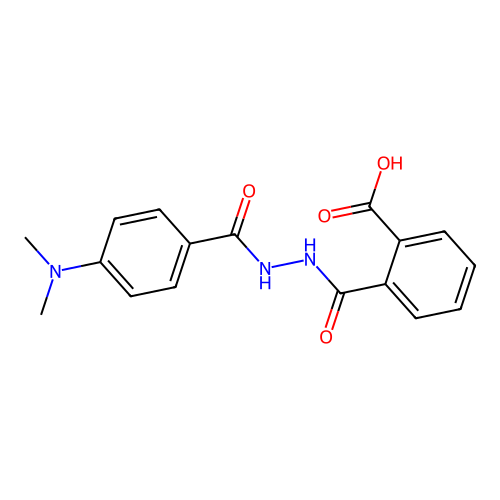 2-[(2-{[4-(Dimethylamino)phenyl]carbonyl}hydrazinyl)carbonyl]benzoic acid structure