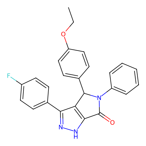4-(4-ethoxyphenyl)-3-(4-fluorophenyl)-5-phenyl-4,5-dihydropyrrolo[3,4-c]pyrazol-6(1H)-one structure