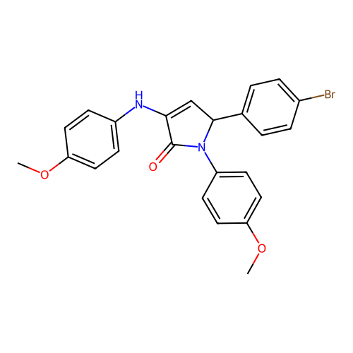 2-(4-bromophenyl)-4-(4-methoxyanilino)-1-(4-methoxyphenyl)-2H-pyrrol-5-one structure
