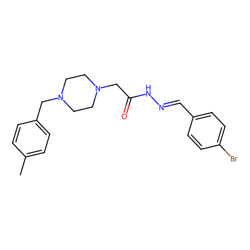 (E)-N'-(4-bromobenzylidene)-2-(4-(4-methylbenzyl)piperazin-1-yl)acetohydrazide structure