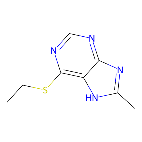 6-ethylsulfanyl-8-methyl-7H-purine structure