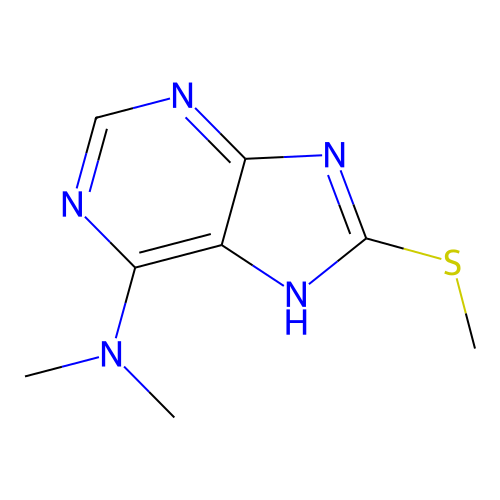 N,N-dimethyl-8-methylsulfanyl-7H-purin-6-amine structure