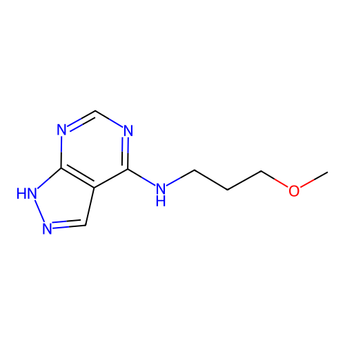 N-(3-methoxypropyl)-1H-pyrazolo[5,4-d]pyrimidin-4-amine structure