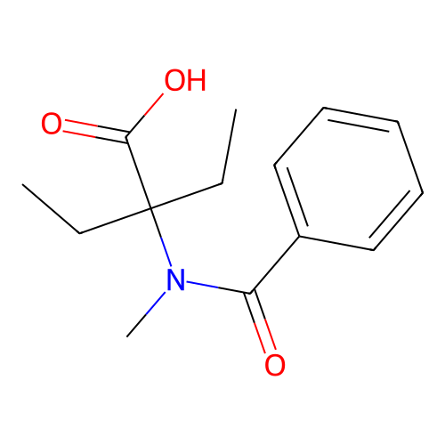 2-[Benzoyl(methyl)amino]-2-ethylbutanoic acid structure