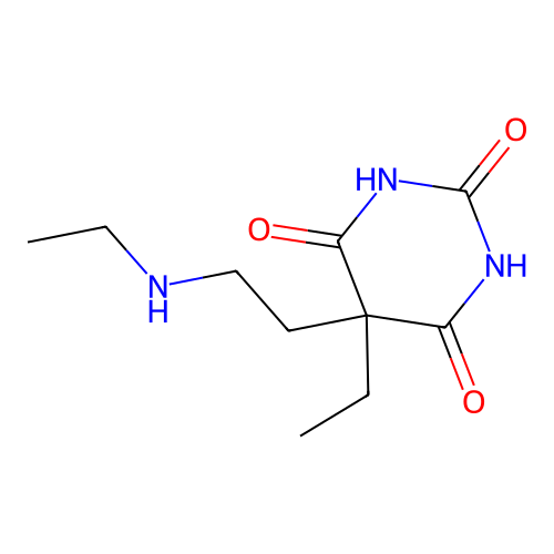 5-ethyl-5-(2-(ethylamino)ethyl)-2,4,6(1H,3H,5H)-pyrimidinetrione structure