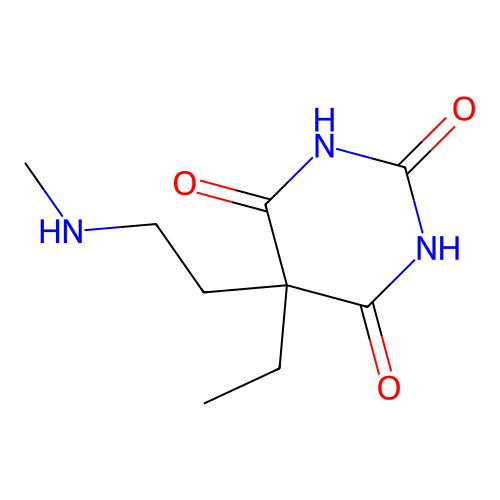 5-Ethyl-5-[2-(methylamino)ethyl]-1,3-diazinane-2,4,6-trione structure