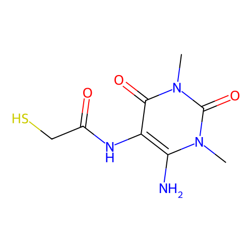 N-(4-amino-1,3-dimethyl-2,6-dioxopyrimidin-5-yl)-2-sulfanylacetamide structure