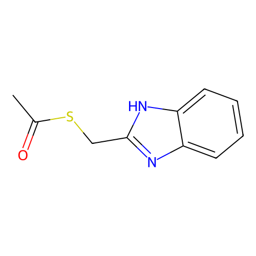 S-(1H-benzimidazol-2-ylmethyl) ethanethioate structure
