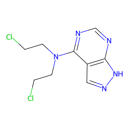 N,N-bis(2-chloroethyl)-1H-pyrazolo[5,4-d]pyrimidin-4-amine structure