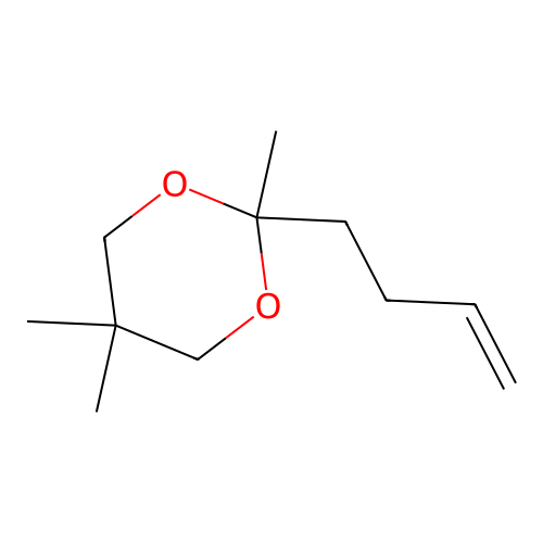 2-But-3-enyl-2,5,5-trimethyl-1,3-dioxane structure