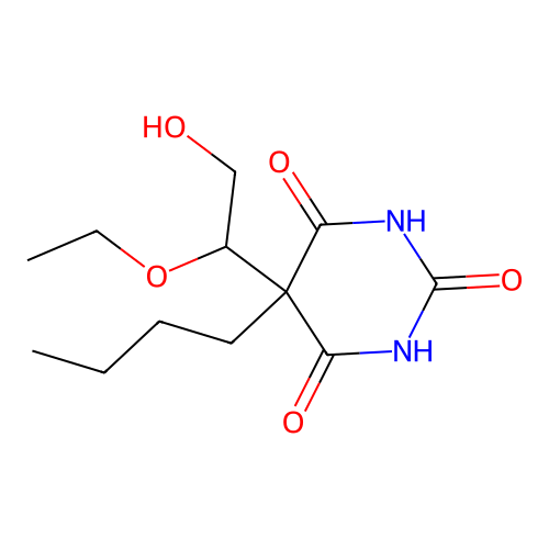 5-Butyl-5-(1-ethoxy-2-hydroxyethyl)-1,3-diazinane-2,4,6-trione structure