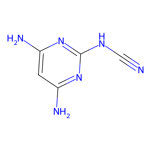 (4,6-二氨基嘧啶-2-基)氰胺 structure