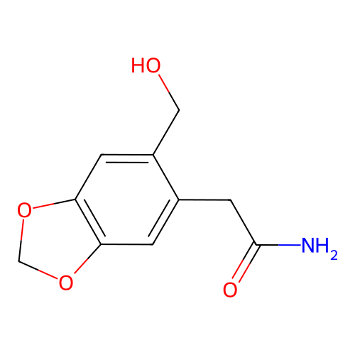 2-[6-(Hydroxymethyl)-1,3-benzodioxol-5-yl]acetamide structure