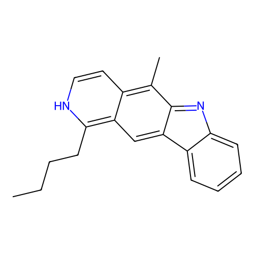 1-butyl-5-methyl-6H-pyrido[4,3-b]carbazole structure