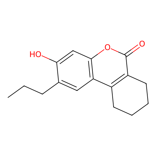 3-hydroxy-2-propyl-7,8,9,10-tetrahydro-6H-benzo[c]chromen-6-one structure