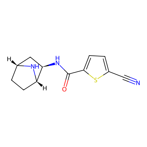 N-[(1S,2R,4R)-7-azabicyclo[2.2.1]heptan-2-yl]-5-cyanothiophene-2-carboxamide structure