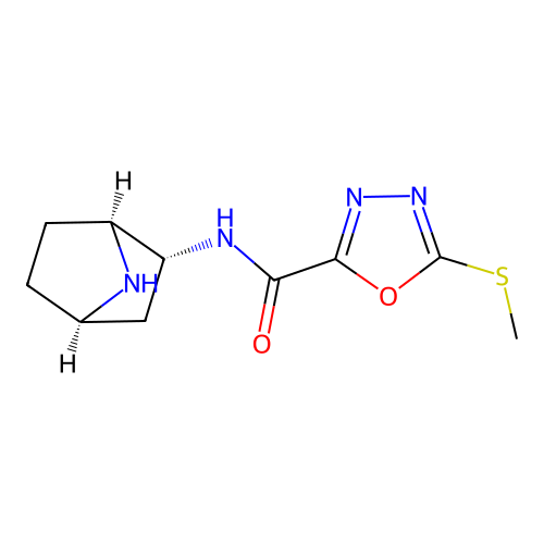 1,3,4-Oxadiazole-2-carboxamide, N-(1S,2R,4R)-7-azabicyclo[2.2.1]hept-2-yl-5- structure