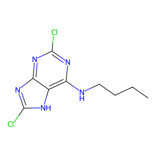N-butyl-2,8-dichloro-7H-purin-6-amine structure