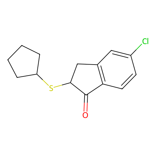 5-Chloro-2-cyclopentylsulfanyl-2,3-dihydroinden-1-one structure