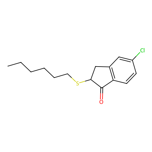 5-Chloro-2-hexylsulfanyl-2,3-dihydroinden-1-one structure
