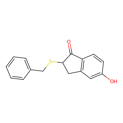 2-Benzylsulfanyl-5-hydroxy-2,3-dihydroinden-1-one structure