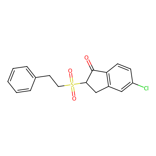 5-Chloro-2-(2-phenylethylsulfonyl)-2,3-dihydroinden-1-one structure