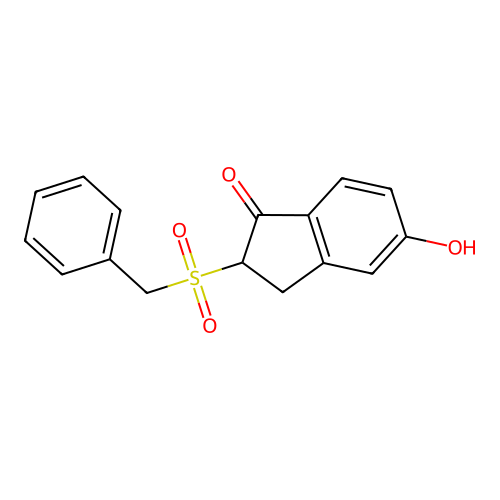 2-Benzylsulfonyl-5-hydroxy-2,3-dihydroinden-1-one structure