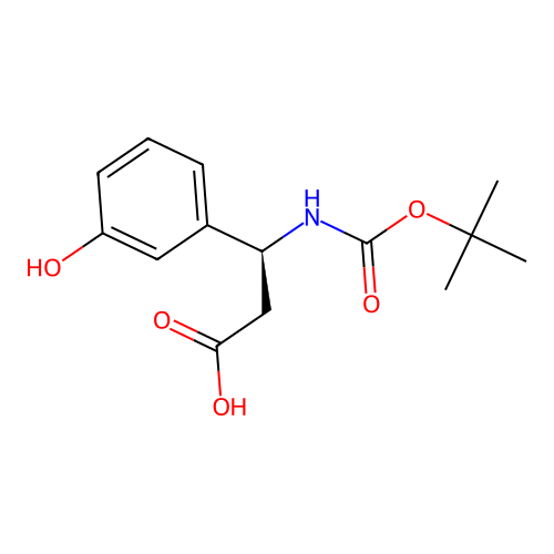 (S)-3-((tert-Butoxycarbonyl)amino)-3-(3-hydroxyphenyl)propanoic acid structure