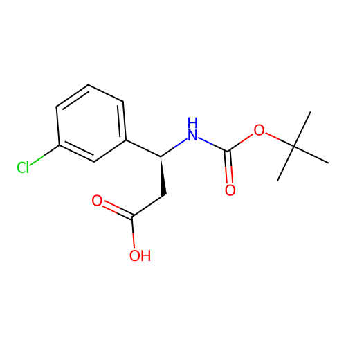 (S)-3-((tert-butoxycarbonyl)amino)-3-(3-chlorophenyl)propanoic acid structure