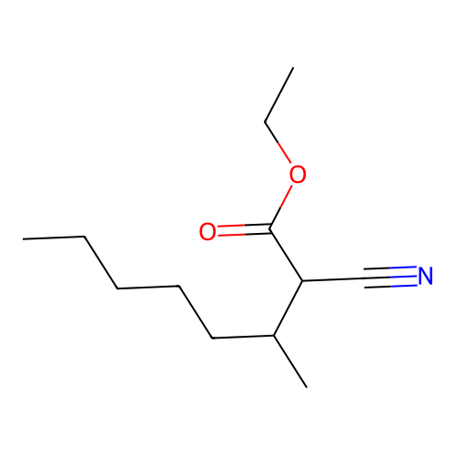 Ethyl 2-cyano-3-methyloctanoate structure