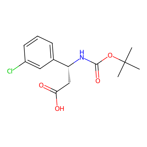 (R)-3-((tert-Butoxycarbonyl)amino)-3-(3-chlorophenyl)propanoic acid structure